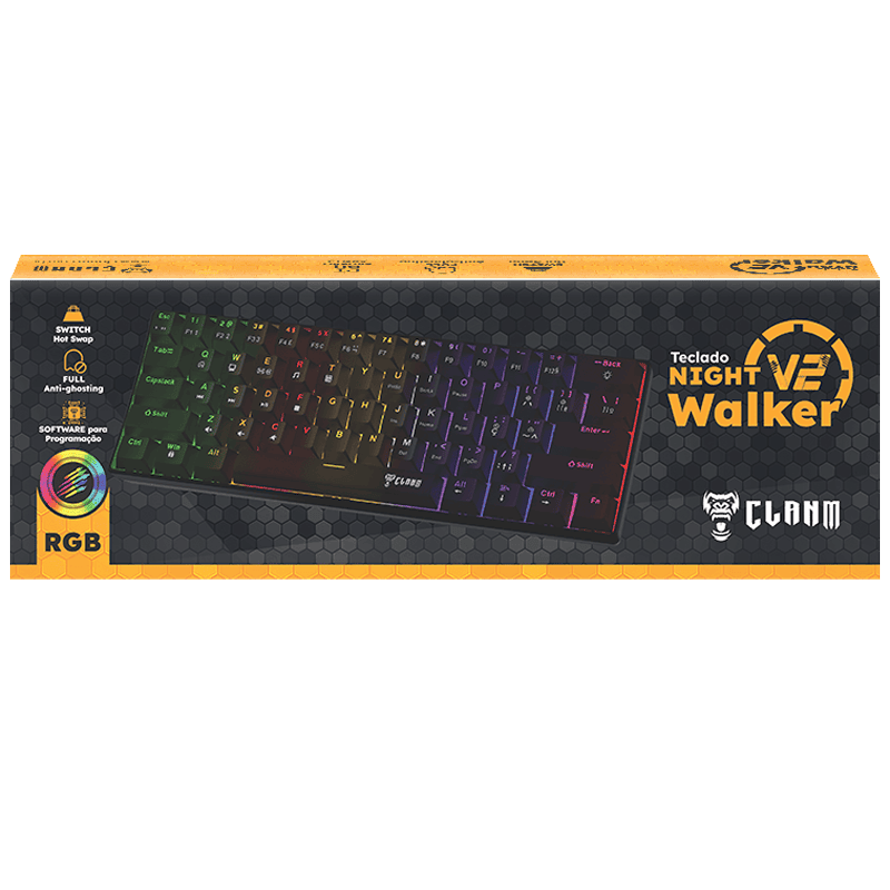 Teclado Gamer 60% Night Walker V2 Clanm
