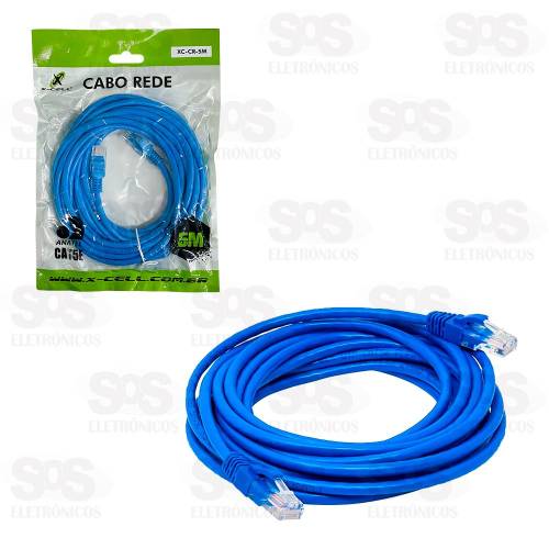 Cabo De Rede Cat5e 5 Metros X-cell Xc-cr-5m Anatel